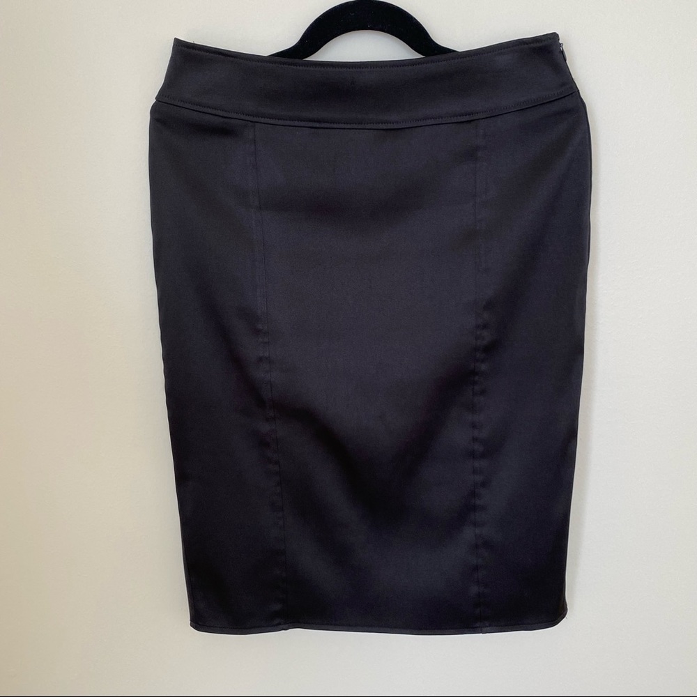 MÖTIVI Black Satin Pencil Skirt Size 6